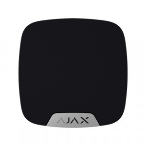 Sirena de interior wireless Ajax HomeSiren Jeweller, volum reglabil 81-105 dB, raza semnal 2000m, notificare sonora si LED, protectie anti-sabotaj, conectare LED extern, autonomie 3 ani, culoare negru