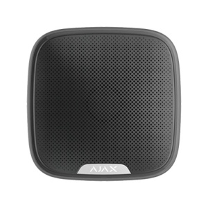 Sirena stradala wireless AJAX StreetSiren (Black), pentru sistem alarma, 113 dB, iluminare flash puternic, anti-sabordaj, baterie de lunga durata, compatibila cu hub Ajax, montaj exterior