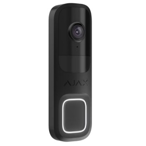 Sonerie video wireless AJAX Doorbell (Black), AI recunoastere persoane/animale/vehicule, camera HDR 4MP, unghi 155°/90°, IR 6m, PIR detectie miscare 4m, difuzor 1.5W, volum 85dB, Wi-Fi 2.4GHz, radio 1700m, baterie backup, IP54, dimensiuni 145x47x34mm
