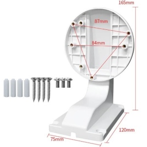 Suport de perete Hikvision DS-1258ZJ pentru camere tip dome, fabricat din material plastic rezistent, culoare Hikvision White, design ergonomic pentru mascarea cablurilor, ideal pentru montaj la interior in sisteme de supraveghere video - Img 3