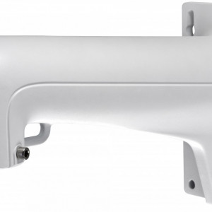 Suport de perete Hikvision DS-1602ZJ pentru camere tip Speed Dome si PTZ, fabricat din aliaj de aluminiu, culoare Hikvision White, design robust cu protectie la intemperii, ideal pentru montaj exterior si interior in sisteme de supraveghere video profesio