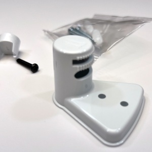Suport montaj detector Hikvision DS-PDB-IN-Ceilingbracket, prindere pe tavan pentru senzori de interior, design anti-rasucire, permite cablare ascunsa, protectie back tamper, material rezistent, alb - Img 2