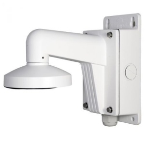 Suport montaj pe perete HikVision DS-1272ZJ-120B, brat pentru camere mini dome, include doza de conexiuni (Junction Box), material aliaj de aluminiu, culoare Hikvision White, design robust, instalare la exterior - Img 2