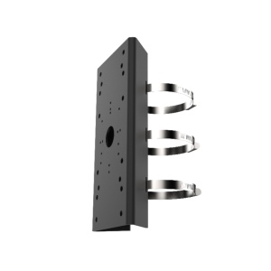 Suport montaj pe stalp HikVision DS-1275ZJ-SUS-B, brat vertical si orizontal pentru camere de supraveghere, material otel inoxidabil, culoare Hikvision White, fixare cu coliere metalice, rezistenta la coroziune