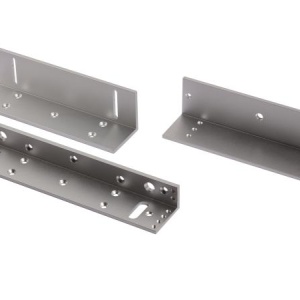 Suport tip LZ HikVision Pro Series DS-K4H250-LZ pentru yala electromagnetica, compatibil cu seria de 300kg, material aldural sablat, deschidere interior la 90 grade, dimensiuni L 240mm / Z 180mm, greutate 0.75kg