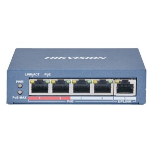 Switch HikVision 4 porturi 100 Mb PoE 1 port uplink RJ45 100 Mb DS-3E1105P-EI-M (RESIGILAT)