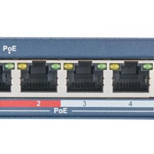 Switch retea HikVision DS‑3E0105P‑E(B), unmanaged cu PoE inteligent, 5 porturi 10/100 Mbps cu alimentare PoE, transmisie PoE pana la 300 m, alimentare adaptiva 8‑core cu pierderi reduse, protectie supratensiune 6 kV - Img 3