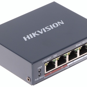 Switch Smart Managed PoE HikVision 5 porturi DS-3E1105P-EI/M(V2) 4 porturi Fast Ethernet PoE, 1 port Uplink, buget putere 45W, PoE Watchdog, transmisie Long Range 300m, protectie supratensiune 6KV, management VLAN, STP/RSTP - Img 4
