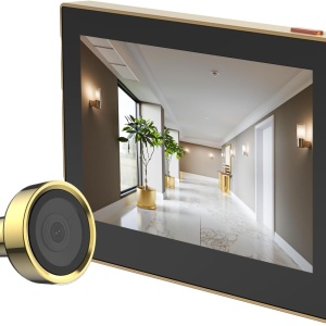 Vizor digital smart EZVIZ 2MP CS-HP2-R100-6E2WB-GR Full HD, ecran color 4.3 inch, unghi larg vizualizare 146 grade, conectivitate Wi-Fi, vizualizare de la distanta prin aplicatie, acumulator reincarcabil, instalare facila