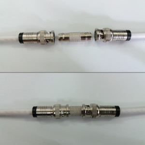 Adaptor BNC mama la BNC mama (I-ul) MK012-BNCMA, impedanta 50 Ohm, fabricat din metal rezistent, conector argintiu pentru prelungirea sau imbinarea cablurilor coaxiale, ideal pentru sisteme de supraveghere si echipamente radio - Img 2