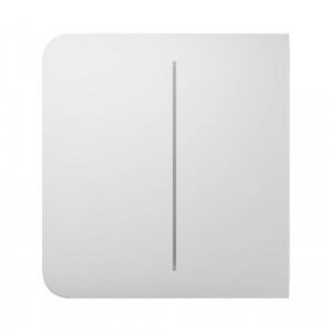 Buton lateral dublu Ajax SideButton (2-gang) pentru rame multiple LightSwitch, tactil/contactless, senzor apropiere 15mm, culoare alb (White), compatibil cu releu LightCore (2-gang), design modular slim