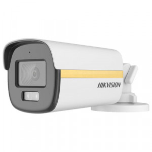Camera supraveghere Analog Hikvision Bullet 2MP DS-2CE12DF3T-LFS(2.8mm), tehnologie ColorVu si Smart Hybrid Light, audio prin cablu coaxial, microfon incorporat, imagini color 24/7, 130dB True WDR, iluminare 40m, protectie IP67, carcasa metal - Img 3