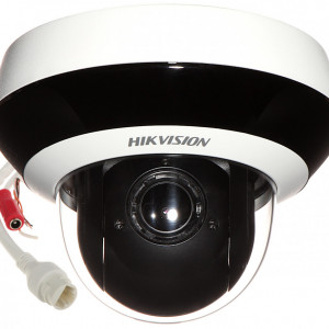 Camera supraveghere IP HikVision Mini Dome PTZ 4MP DS-2DE2A404IW-DE3/W(C0)(S6), Wi-Fi, zoom optic 4x, DarkFighter, WDR 120dB, IR 20m, Pan/Tilt, compresie H.265+, protectie IP66 si IK10, audio bidirectional, slot card