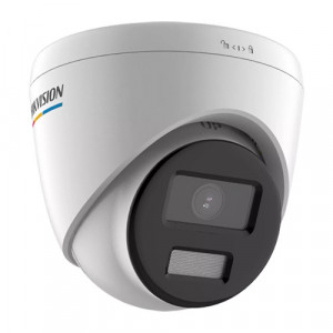 Camera supraveghere IP Hikvision Turret 4MP DS-2CD1347G2-L(2.8mm), tehnologie ColorVu pentru imagini color 24/7, detectie om si vehicul (MD 2.0), WDR 120dB, compresie H.265+, protectie IP67, carcasa metal si plastic