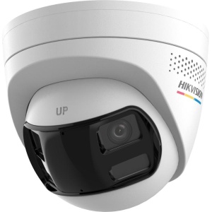 Camera supraveghere IP Hikvision turret 6MP DS‑2CD1367G2HP‑LIUF/SL(2.8mm), Dual Lens cu unghi larg 180° si Smart Hybrid Light, imagini color 24/7, detectie persoane si vehicule, audio bidirectional, alarma strobe, H.265+, microSD pana la 512 GB, IP67