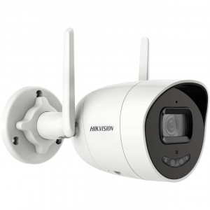 Camera supraveghere IP Wi-Fi Hikvision Bullet 2MP DS-2CV2027G0-LDW(2.8mm), tehnologie ColorVu imagini color 24/7, AcuSense, audio bidirectional (microfon si difuzor), WDR 120dB, IP66, compresie H.265, slot card - Img 2