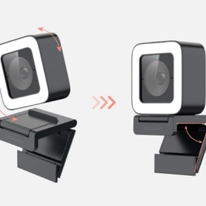 Camera web AI Hikvision 4MP IDS-UL4P/BK, 2K @ 60fps, Auto Framing, focalizare automata SAF, iluminare LED 5 trepte, microfon dual, interfata USB-A/C, trepied inclus, AI Face Beautification - Img 5