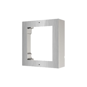 Carcasa interfon montaj aparent HikVision DS-KD-ACW1/S, rama modulara pentru 1 modul, material otel inoxidabil de inalta calitate, include panou frontal si accesorii instalare, design robust si rezistent