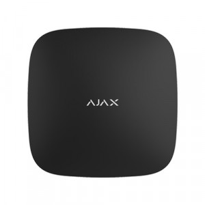 Centrala alarma wireless Ajax Hub 2 (2G) Jeweller, suporta 100 dispozitive, 50 utilizatori, 32 scenarii automatizare, fotoverificare alarme, dual SIM, raza 2000m, autonomie 16h, culoare negru