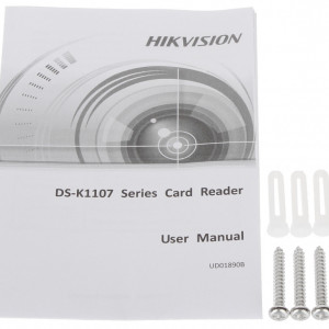 Cititor de carduri HikVision DS-K1107EK, suport carduri Mifare si EM, comunicare RS-485, Wiegand si protocol OSDP, protectie IP65 pentru exterior, buzzer incorporat, design slim, ideal pentru sisteme control acces - Img 4