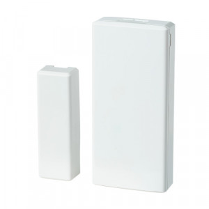 Contact magnetic wireless slim DSC NEO PG8303 tehnologie PowerG, design ultra-subtire, indicator nivel semnal radio, tamper dublu perete si capac, frecventa 868MHz, securitate ridicata, culoare alb, montaj discret