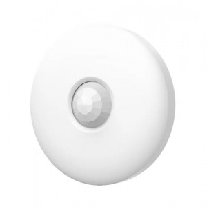 Detector de miscare de tavan Wired Dual-Tech Hikvision DS-PDCL12DT-EG2, senzor digital Quad Pyro, microunde 24GHz, sensibilitate automata, detectie 360 grade, rezistente EOL incluse, adaptare voltaj 9-16V, design compact - Img 2