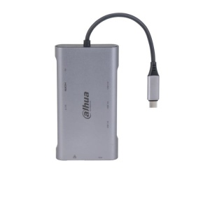 Docking Station USB-C Dahua TC39 9-in-1, USB 3.1 Type-C la 3×USB 3.0, HDMI 4K, VGA FHD, RJ45 Gigabit, SD/TF, PD 100W, plug & play, compatibil laptop/tableta/telefon, transfer date 10Gbps, DH-TC39 - Img 2