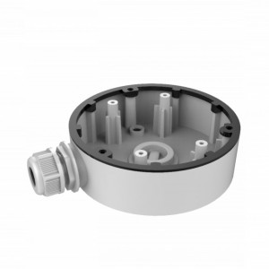 Doza de conexiuni pentru camere de supraveghere HikVision DS-1280ZJ-DM46, material aliaj de aluminiu, culoare alb, montaj pe perete sau tavan, design rezistent la intemperii, gestionare cabluri inclusa