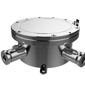 Doza HikVision DS‑2780ZJ‑X, otel inox 316L cu tratament anticoroziv, 4 orificii pentru cabluri, certificare explosion‑proof ATEX/IECEx, protectie la apa si praf IP68 pentru instalatii critice
