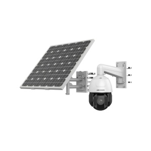 Kit camera IP Hikvision solara PTZ 4MP DS‑2DE5425IWG-K/4G, zoom 25×, mod performanta/low power, sticla incalzita anti-ceata, IR 150 m, stocare eMMC 256 GB, IP66, Wi-Fi AP, alimentare 12 V/1 A