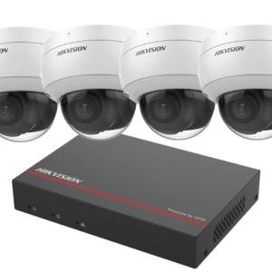 Kit supraveghere 4 camere IP Dome 2MP, 1TB hdd, 1 NVR 4CH, Hikvision KIT 4CH 4 DOME 2.8mm