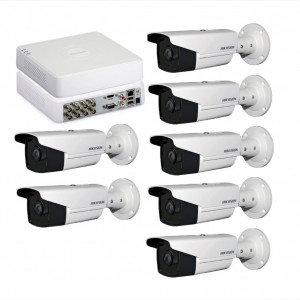 Kit Supraveghere full HD 1080P cu 7 Camere Exterior Exir 80m + DVR 8 canale video / 1 canal audio