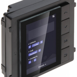 Modul afisaj LCD 3.5 inch HikVision DS-KD-DIS pentru post exterior modular, afisare agenda 2000 contacte, tastatura virtuala, protectie IP65, iluminare fundal, suport multilingv, compatibil seria DS-KD8