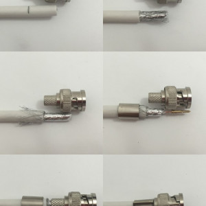 Mufa BNC MK008-BNC59 cu sertizare pentru cablu coaxial RG59, fabricata din metal de inalta calitate, conector rezistent pentru transmisie video clara, utilizata in sisteme de supraveghere CCTV si echipamente TV, montaj fix si sigur - Img 2