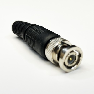 Mufa BNC tata cu fir metalic flexibil MK005-BNCFM, impedanta 50 Ohm, fabricata din metal rezistent, conector argintiu pentru conexiuni rapide in sisteme de supraveghere video CCTV, montaj usor si transmisie semnal stabila - Img 2