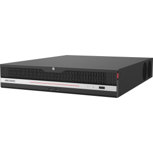 NVR HikVision iDS-9664NXI-P8, 64 canale IP, decodare 2×32MP/2×24MP/4×12MP/8×8MP/16×4MP/32×1080p, H.265+/H.265/H.264+, Guanlan AI analytics, AcuSeek & AcuSearch, 24-ch facial recognition