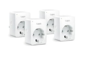 Pachet 4 prize inteligente TAPO P100(4-PACK) Wi‑Fi, control de la distanta prin aplicatia Tapo, programare si cronometru, mod Away, control vocal Alexa/Google Assistant, fara hub