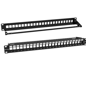 Panou cablare retea 24 porturi HikVision DS‑1CP0U24‑1U, rack 1U, otel rece de inalta densitate, suport pentru jachete keystone, design extractie frontala, instalare si mentenanta usoara, compatibil standard - Img 2