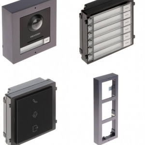 Post exterior HikVision 3 module aparent DS-KD8003-IME1/Surface+DS-KD-IN+DS-KD-KK+DS-KD-ACW3