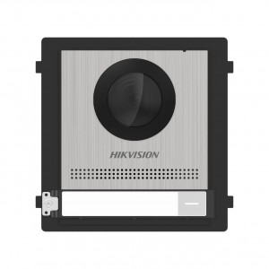 Post exterior videointerfon modular IP HikVision DS-KD8003-IME1(B)/S, camera 2MP Full HD, buton apelare, Fish-eye, IR, 2 relee, iesire alimentare yala 12V, configurare WEB, protectie IP65, alimentare PoE sau 12VDC