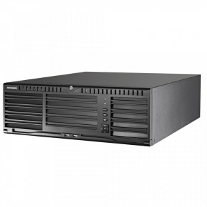 Super NVR Hikvision 128 canale 4K DS-96128NI-I16, latime banda 576Mbps, 16 sloturi HDD, suport RAID 0 1 5 6 10, format 3U, functii ANPR si numarare persoane, tehnologie streaming avansata, alimentare redundanta, rackabil