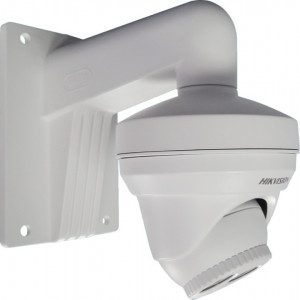Suport de perete Hikvision DS-1273ZJ-130-TRL pentru camere supraveghere tip Dome, include placa de adaptare, fabricat din aliaj de aluminiu, culoare alb Hikvision, montaj robust si sigur, rezistent la conditii de exterior - Img 2