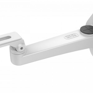 Suport de perete Hikvision DS-1292ZJ pentru camere Box, aliaj de aluminiu, brat cu articulatie reglabila, culoare alb (Hikvision White), gestionare cabluri, montaj exterior/interior, design robust