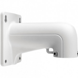 Suport de perete Hikvision DS-1618ZJ cu brat scurt pentru camere tip Speed Dome, fabricat din aliaj de aluminiu, culoare Hikvision White, dimensiuni 110x145x189mm, greutate 550g, design compact si rezistent, ideal pentru montaj exterior si interior in sis