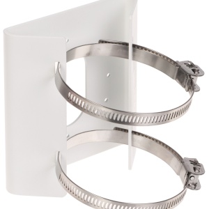 Suport montaj pe stalp vertical HikVision DS-1275ZJ-S-SUS, material otel inoxidabil SUS304, culoare alb, design robust pentru camere supraveghere, rezistent la coroziune, fixare cu bride metalice - Img 3