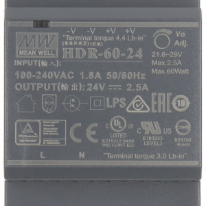 Sursa alimentare 24V 60W HikVision DS-KAW60-2N, montaj pe sina DIN, speciala pentru distribuitoare IP pe 2 fire, putere 60W, iesire 24VDC, design industrial, protectie scurtcircuit, ideal pentru sisteme videointerfonie - Img 1