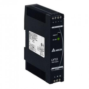 Sursa de alimentare industriala Hikvision 75W DRL-48V75W1AZ, iesire 48V DC (ajustabila 43.2-52.8V), curent 1.57A, montaj pe sina DIN, design ultra-slim, eficienta ridicata, protectie supratensiune si scurtcircuit, certificare IEC 62368-1