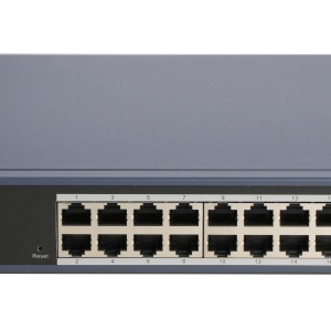 Switch retea gestionat Hikvision Smart Managed DS-3E1528-SI/24T4F, 24 porturi Gigabit RJ45, 4 porturi fibra optica Gigabit, VLAN 802.1Q, DHCP snooping, STP/ERPS, ACL, ARP anti‑spoofing, SNMP, QoS, protectie 6kV