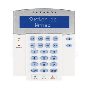 Tastatura LCD Monocrom cu Cititor Proximitate Paradox K641R Keypad 32 Caractere, Compatibila EVO, Cititor Card Incorporat, Armare/Dezarmare cu Card sau Cod, Alarma Locala, Control Acces