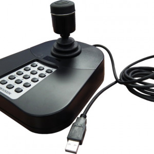 Tastatura USB Hikvision DS-1005KI, joystick 4 axe pentru control PTZ, compatibila cu NVR, DVR si software iVMS-4200, butoane programabile pentru functii complexe, conexiune Plug and Play, design ergonomic, control precis